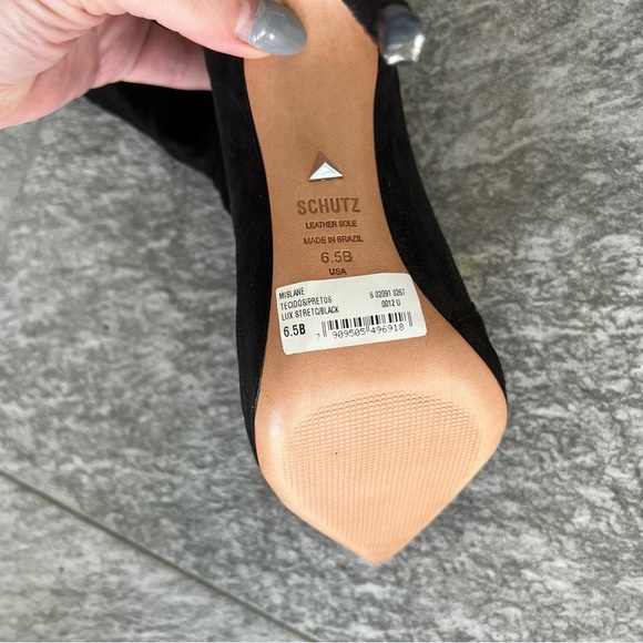 Schutz Mislane Sock Stiletto Booties in Black Suede Womens Size 6.5 - Picture 5 of 8